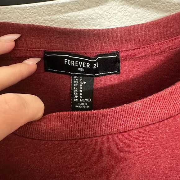 Forever 21 Red/Maroon Colored Men's T-Shirt - Picture 3 of 6